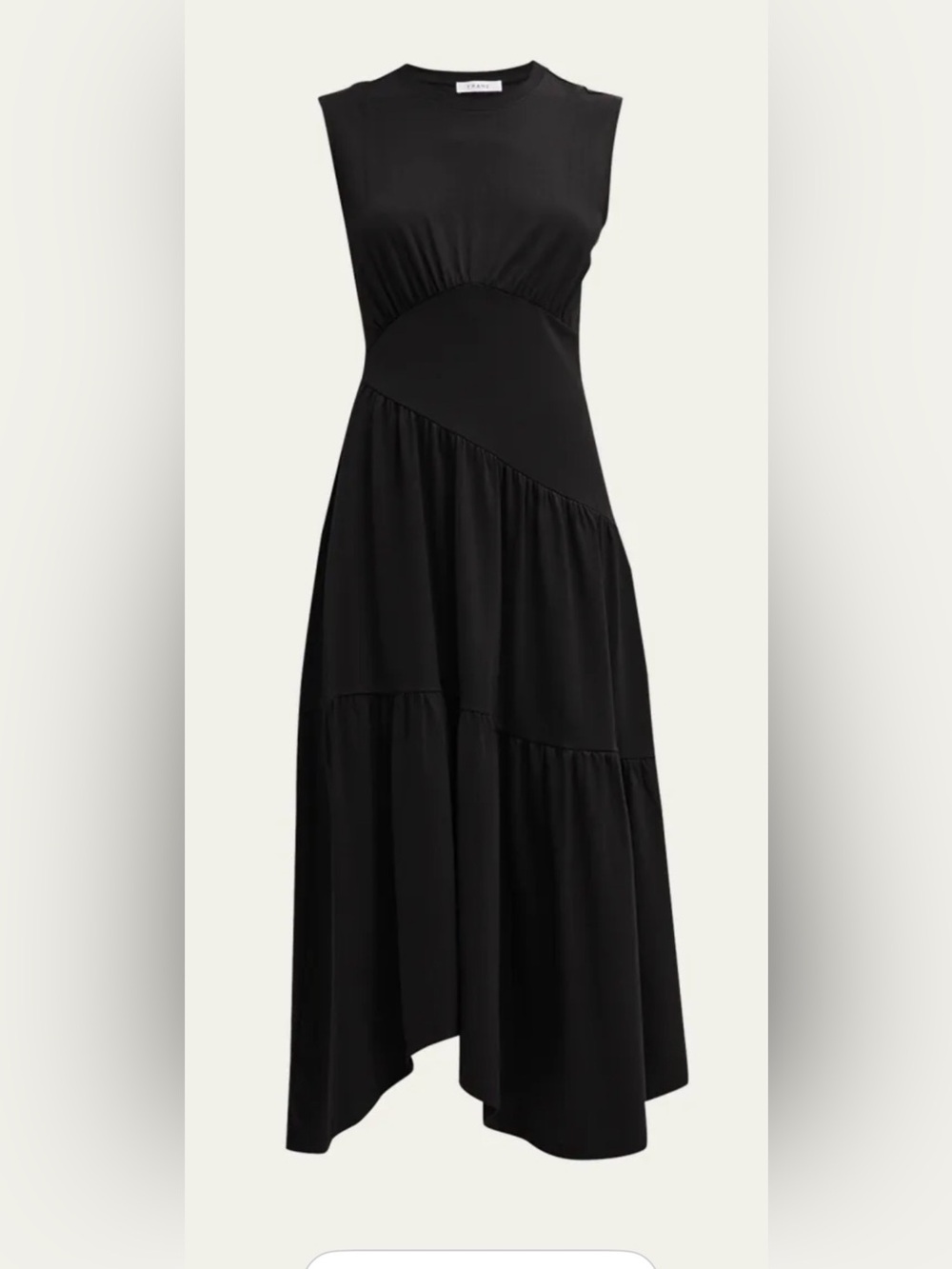 Frame Gathered Seam Organic Cotton Sleeveless Midi Dress Small EUC - Picture 2 of 7